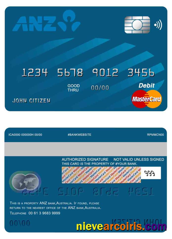 Australia ANZ bank mastercard